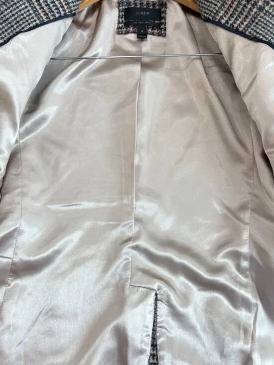 J. Crew Schoolboy Blazer in Houndstooth Tweed 100% Wool Size 8 - Picture 6 of 12